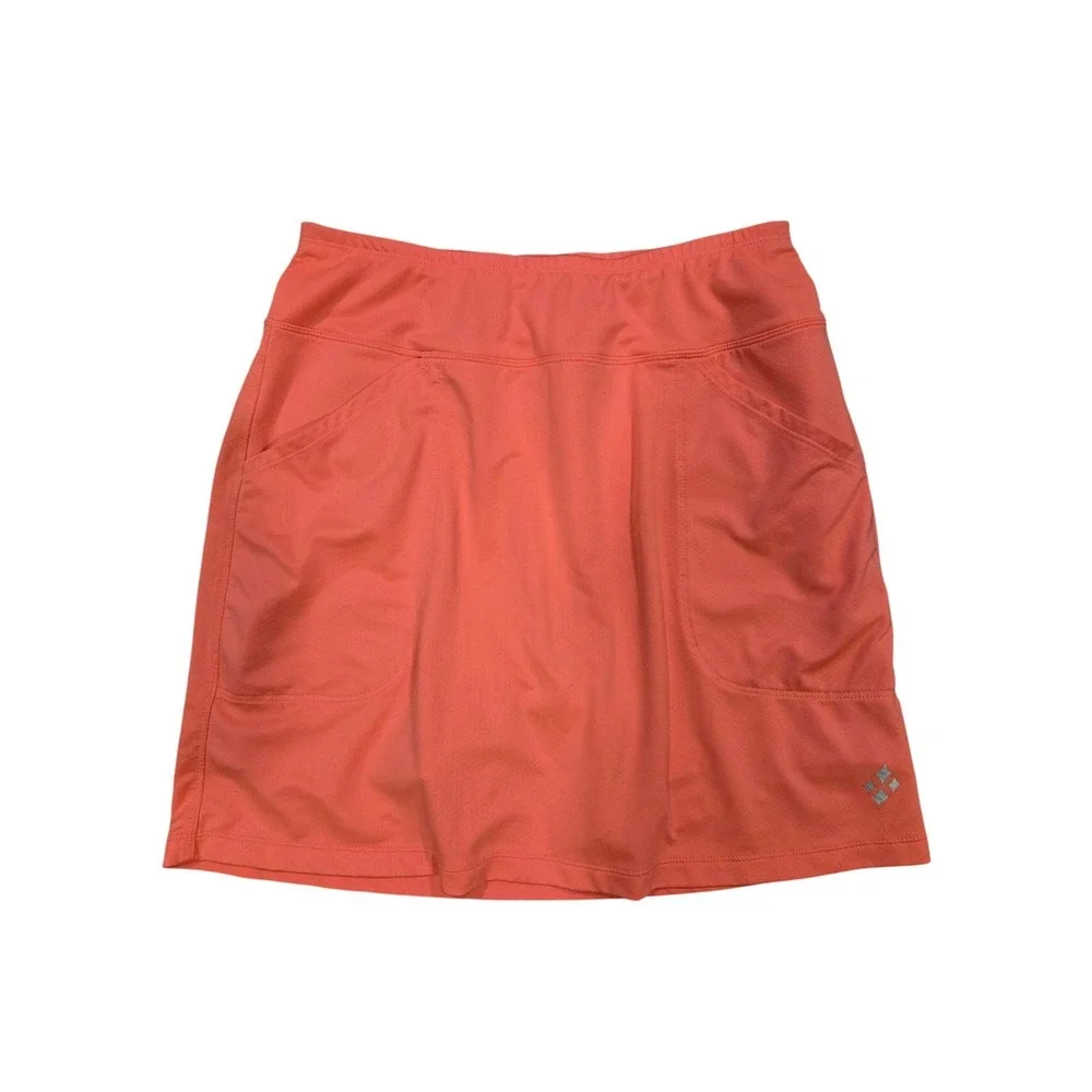 Jofit Women Coral Pink Athletic Golf Tennis Skort Built-in Shorts Small Pockets